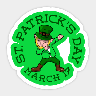 happy st patricks day blonde dabbing leprechaun Sticker